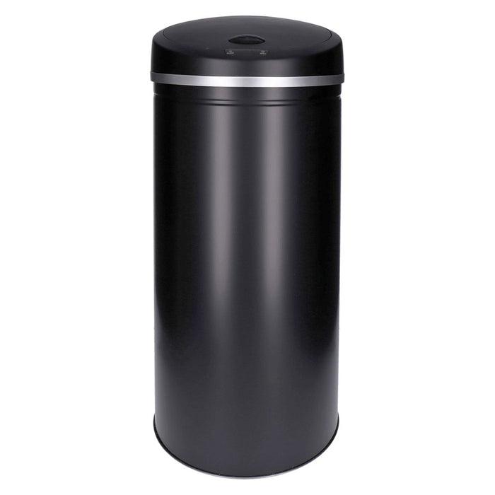 TP Sensor Mülleimer aus Edelstahl, Abfallbehälter für Küche, automatischer Deckel, rund, in schwarz 50 Liter