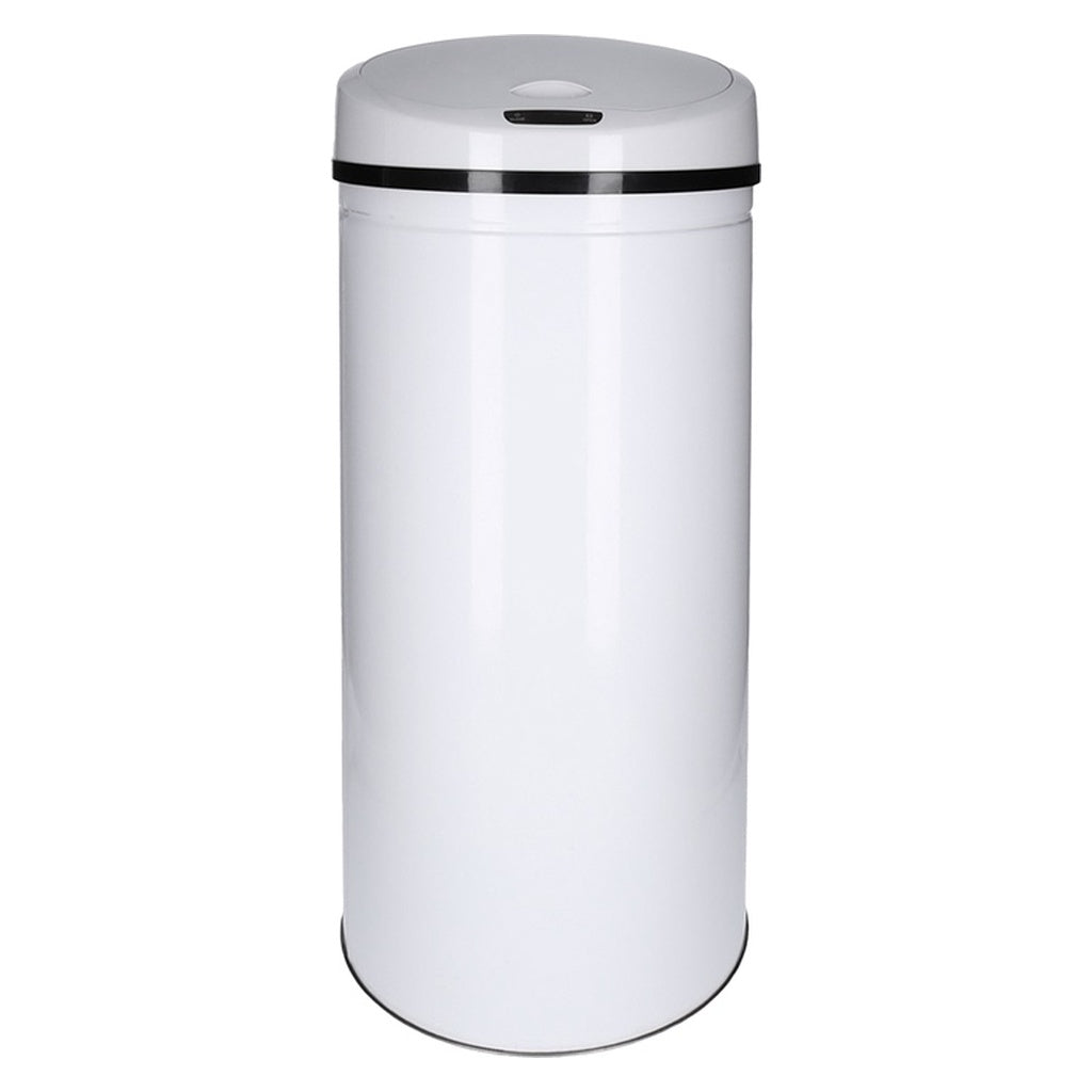 Produktbild Sensor-Mülleimer - TP Sensor Mülleimer aus Edelstahl, Abfallbehälter für Küche, automatischer Deckel, rund, in weiß 40 Liter