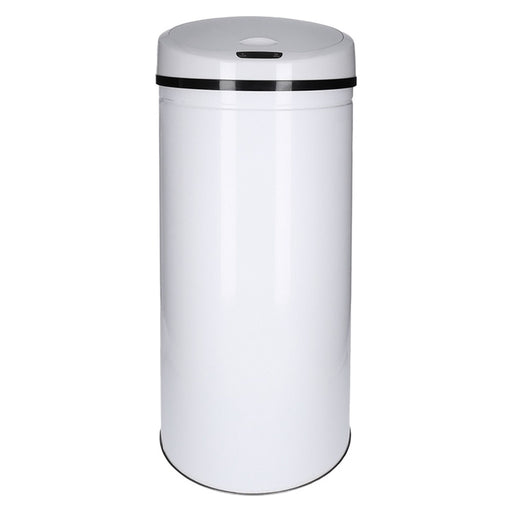 Produktbild Sensor-Mülleimer - TP Sensor Mülleimer aus Edelstahl, Abfallbehälter für Küche, automatischer Deckel, rund, in weiß 40 Liter