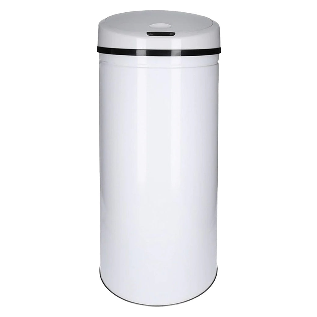 Produktbild Sensor-Mülleimer - TP Sensor Mülleimer aus Edelstahl, Abfallbehälter für Küche, automatischer Deckel, rund, in weiß 50 Liter