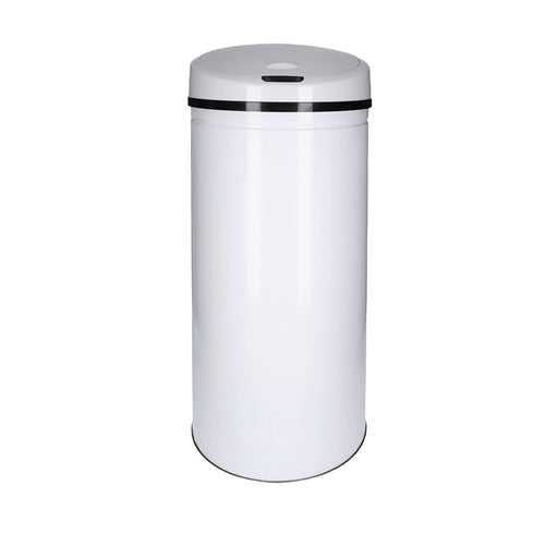 Produktbild Sensor-Mülleimer - TP Sensor Mülleimer aus Edelstahl, Abfallbehälter für Küche, automatischer Deckel, rund, in weiß 60 Liter
