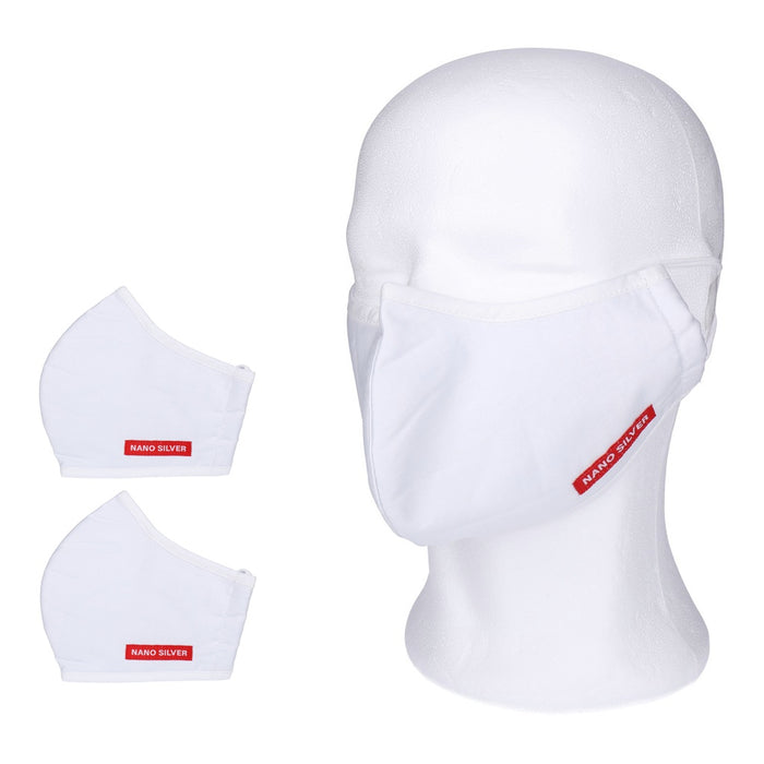 2x Mundschutz Nanosilber Atemschutzmaske waschbar  weiß