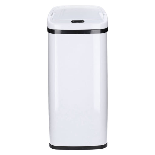 Produktbild Sensor-Mülleimer - TP Sensor Mülleimer aus Edelstahl, Abfallbehälter für Küche, automatischer Deckel, eckig, in weiß 50 Liter