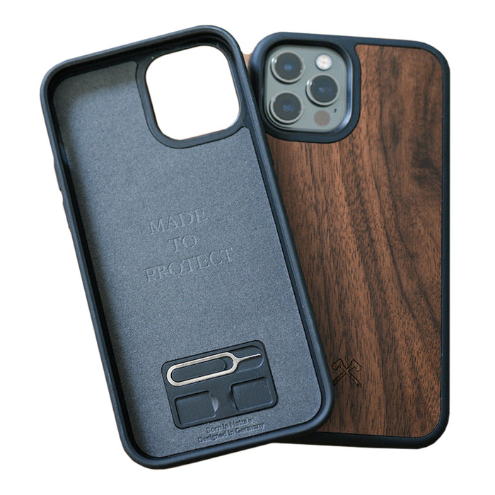 Woodcessories Bumper Case für iPhone 12 Mini Walnuss