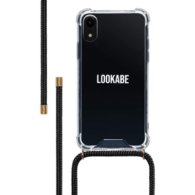 Necklace Case Handykette für iPhone Xr  Handykette mit Handyhülle Gold/Schwarz