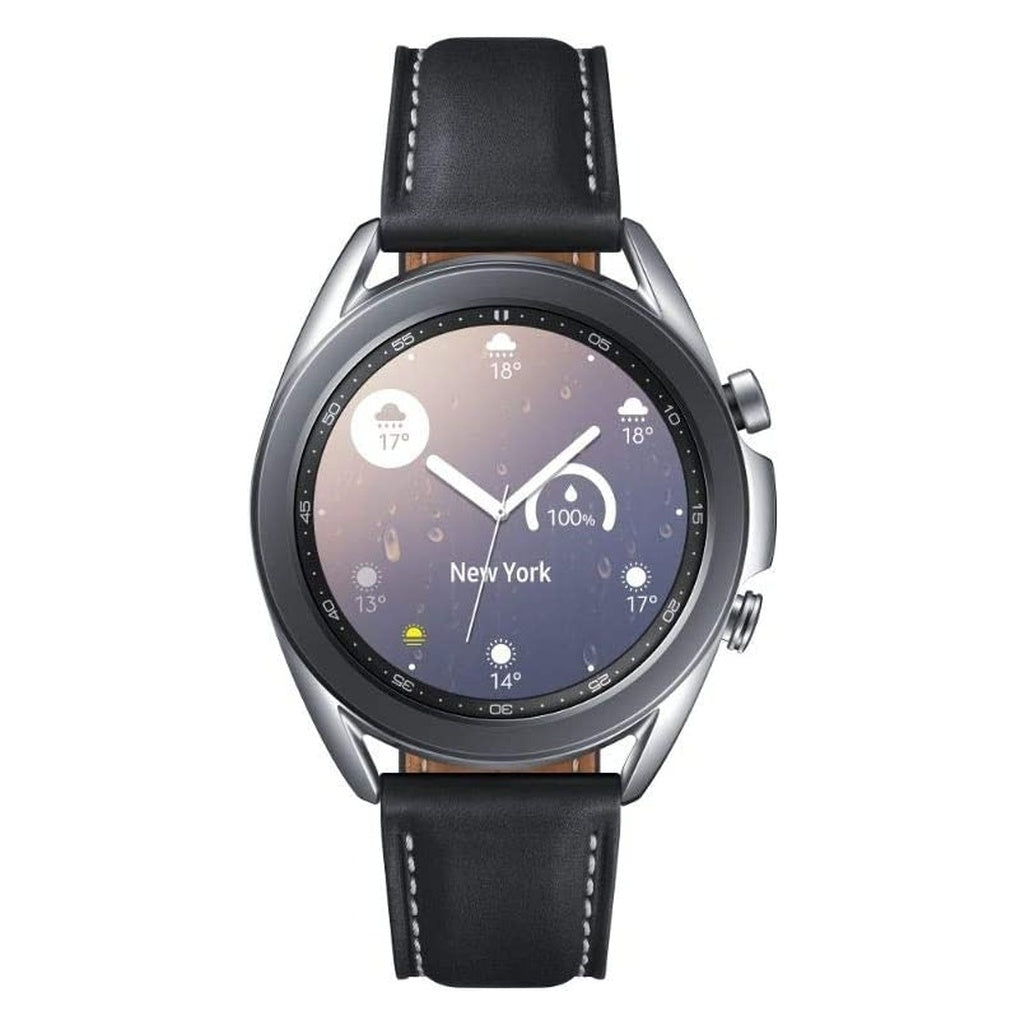Produktbild Smartwatch-Armband - Samsung Galaxy Watch 3 SM-R850 41mm Silber Lederarmband Schwarz