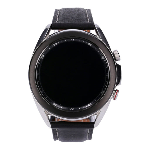 Produktbild Smartwatch-Armband - Samsung Galaxy Watch 3 R855F LTE 41mm Silber Lederarmband Schwarz