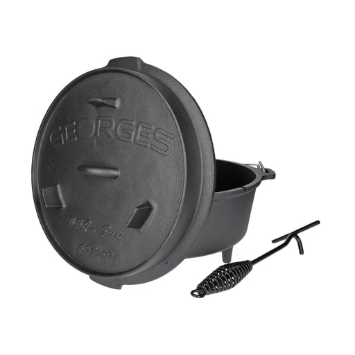 Produktbild Feuertopf - TP Premium Dutch Oven mit Füßen - preseasoned (bereits eingebrannt) inkl. Deckelheber GDO06P