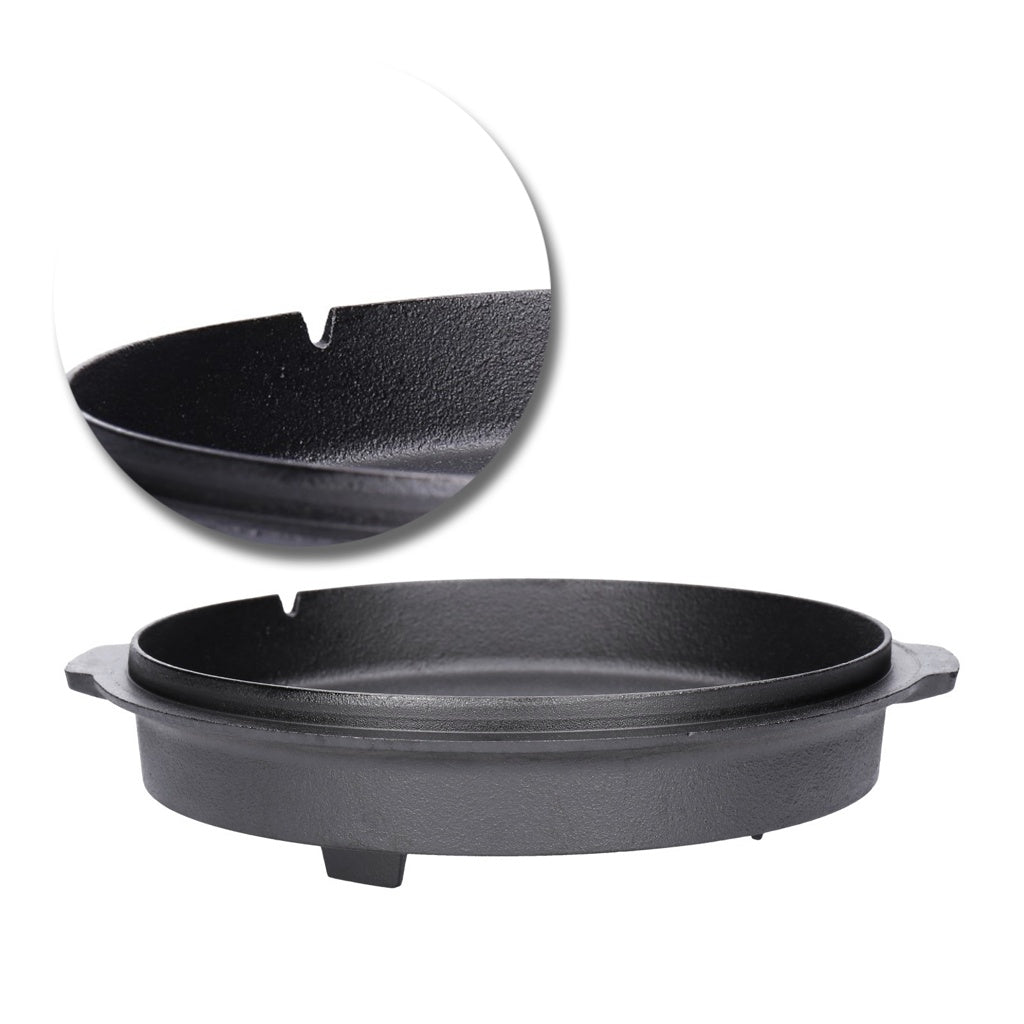 Produktbild Feuertopf - TP Dutch Oven aus Gusseisen, BBQ Kessel mit Füßen Deckel, robuster Feuertopf inkl. Deckelheber GDO09P