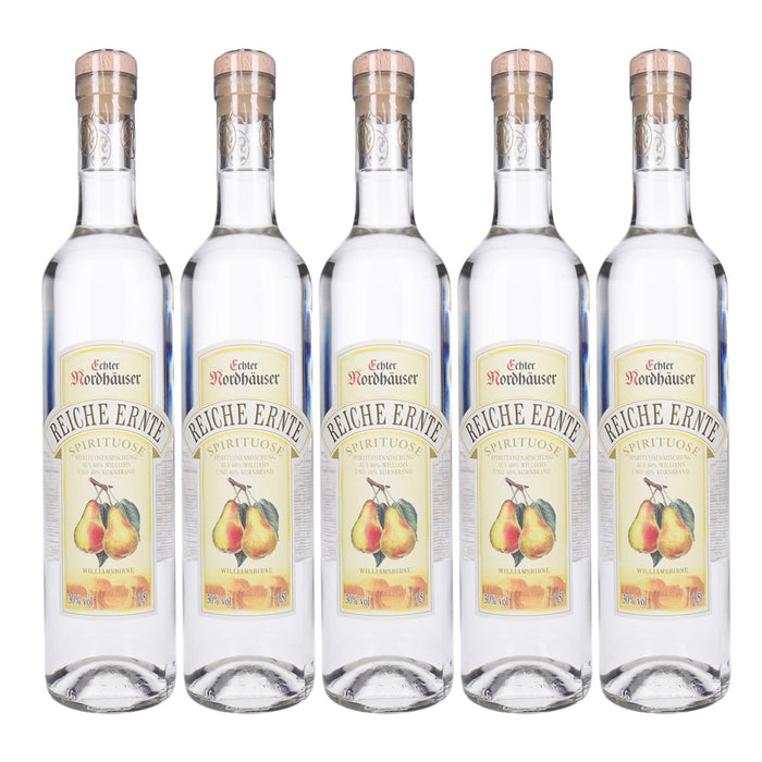 Echter Nordhäuser Reiche Ernte Williamsbirne Obstbrand 5 x 0,5 L