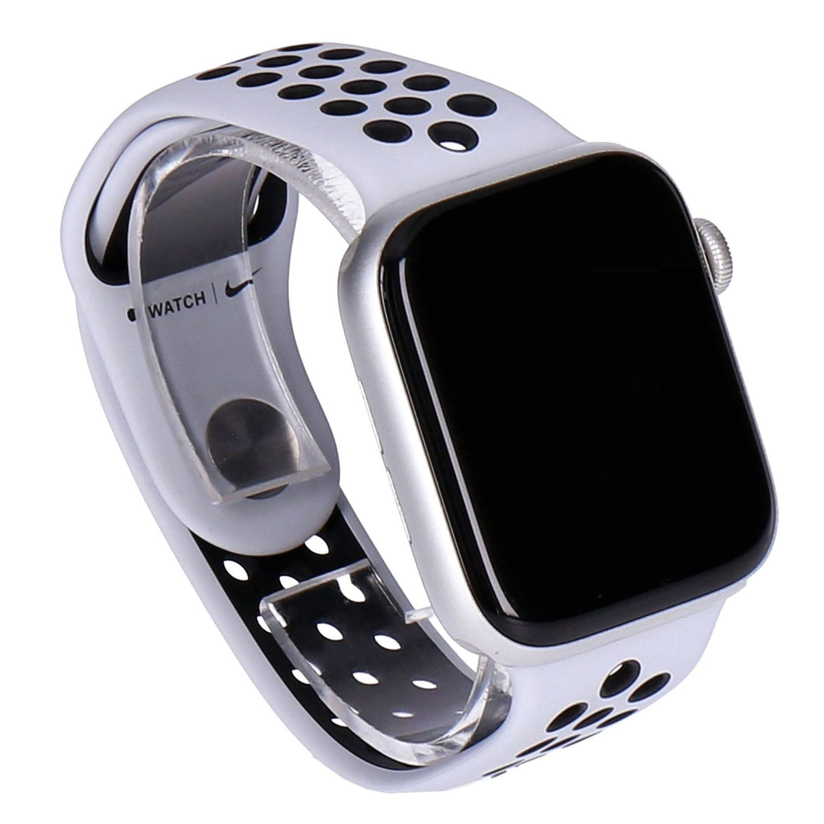 Produktbild Smartwatch - Apple Watch SE Nike 44mm GPS Silber Aluminiumgehäuse, Sportarmband Platinum/Schwarz