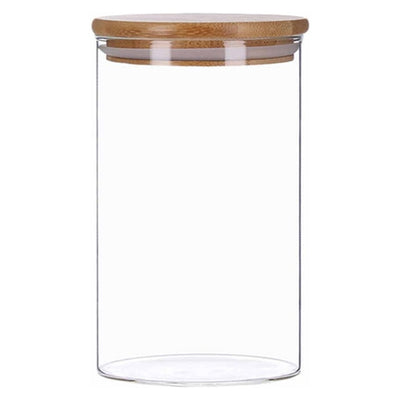 Vorratsglas mit Bambus Deckel, Glas Behälter für Lebensmittel, luftdicht, spülmaschinenfest, 1000ml