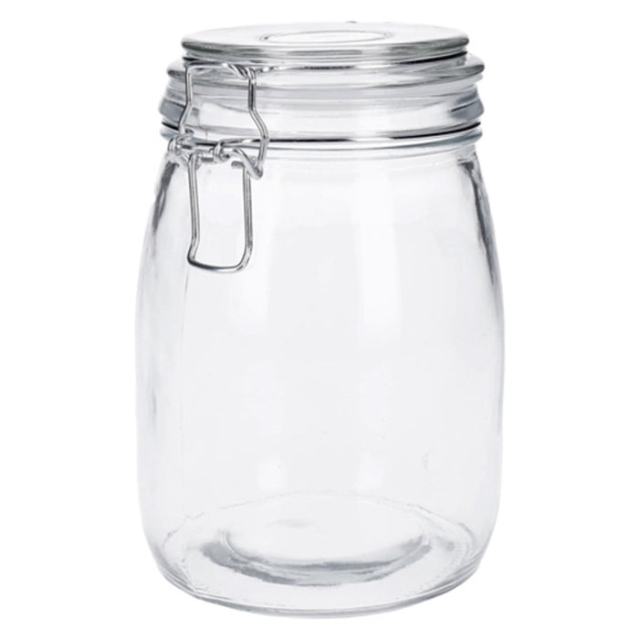 TP Glasbehälter mit Bügelverschluss, Drahtbügelgla Vorratsglas - luftdicht, auslaufsicher (rund) 1000ml