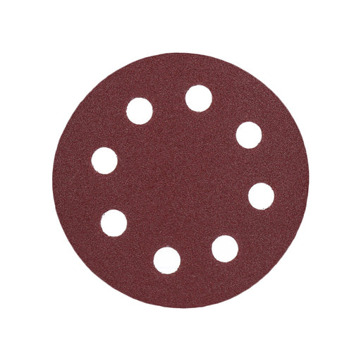 Produktbild Schleifscheibe - TP Schleifpapier, Schleifscheibe - Universal (rot) 125mm, 8-fach-gelocht, Papierbasis - 10er Pack P100