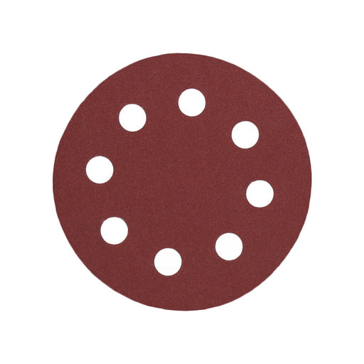 Produktbild Schleifscheibe - TP Schleifpapier, Schleifscheibe - Universal (rot) 125mm, 8-fach-gelocht, Papierbasis - 10er Pack P180