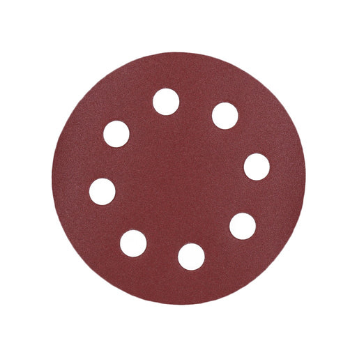 Produktbild Schleifscheibe - TP Schleifpapier, Schleifscheibe - Universal (rot) 125mm, 8-fach-gelocht, Papierbasis - 10er Pack P240