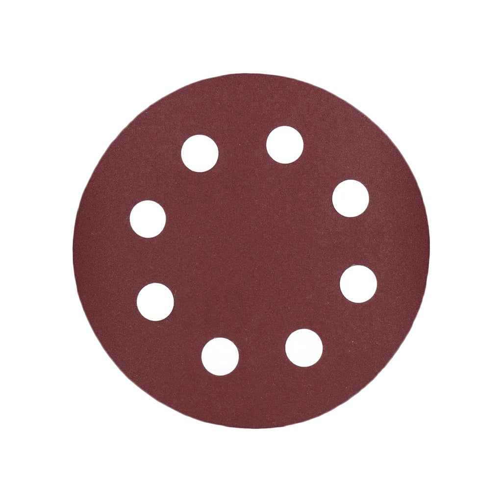 Produktbild Schleifscheibe - TP Schleifpapier, Schleifscheibe - Universal (rot) 125mm, 8-fach-gelocht, Papierbasis - 10er Pack P320
