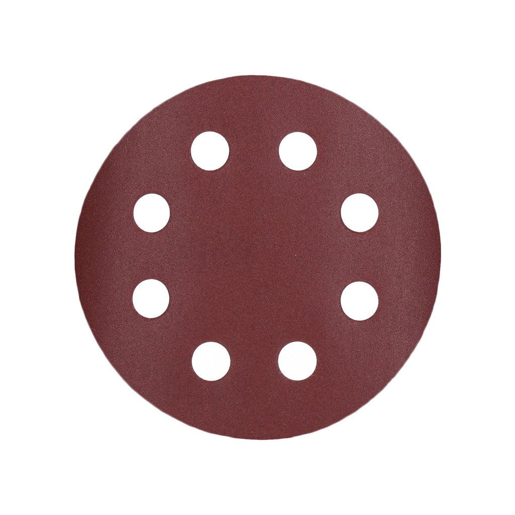 Produktbild Schleifscheibe - TP Schleifpapier, Schleifscheibe - Universal (rot) 125mm, 8-fach-gelocht, Papierbasis - 10er Pack P400