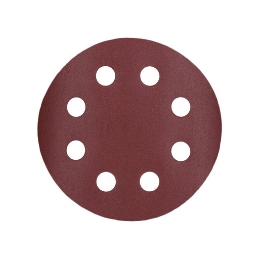 Produktbild Schleifscheibe - TP Schleifpapier, Schleifscheibe - Universal (rot) 125mm, 8-fach-gelocht, Papierbasis - 10er Pack P400