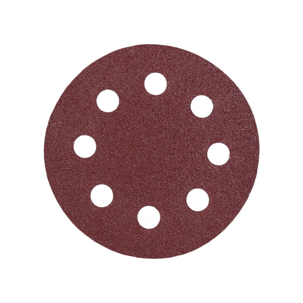 Produktbild Schleifscheibe - TP Schleifpapier, Schleifscheibe - Universal (rot) 125mm, 8-fach-gelocht, Papierbasis - 10er Pack P60
