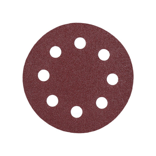 Produktbild Schleifscheibe - TP Schleifpapier, Schleifscheibe - Universal (rot) 125mm, 8-fach-gelocht, Papierbasis - 10er Pack P60