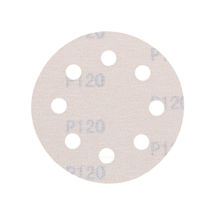 TP Schleifpapier, Schleifscheibe - Universal (gelb 125mm, 8-fach-gelocht, Latexbasis - 10er Pack P120