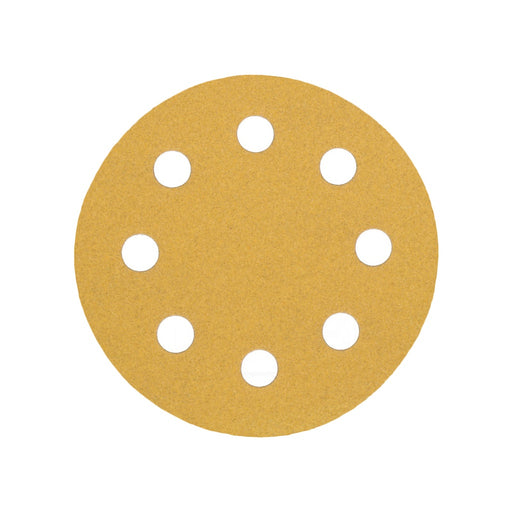 Produktbild Schleifscheibe - TP Schleifpapier, Schleifscheibe - Universal (gelb 125mm, 8-fach-gelocht, Latexbasis - 10er Pack P240