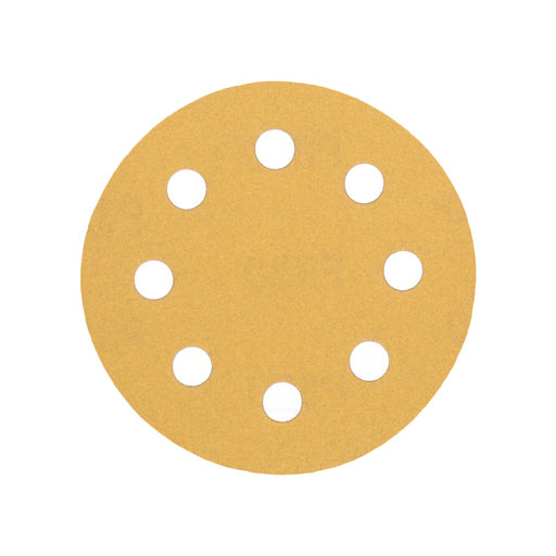 Produktbild Schleifscheibe - TP Schleifpapier, Schleifscheibe - Universal (gelb 125mm, 8-fach-gelocht, Latexbasis - 10er Pack P320