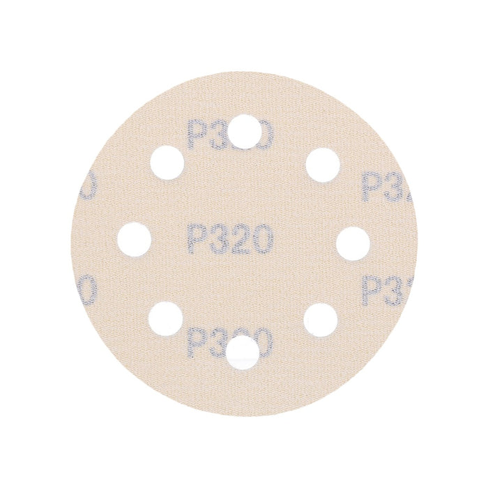 TP Schleifpapier, Schleifscheibe - Universal (gelb 125mm, 8-fach-gelocht, Latexbasis - 10er Pack P320