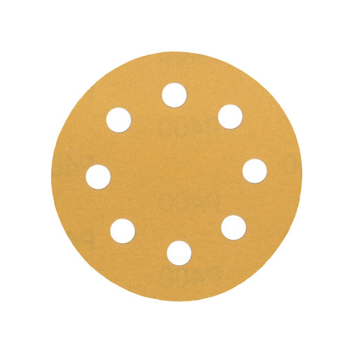 Produktbild Schleifscheibe - TP Schleifpapier, Schleifscheibe - Universal (gelb 125mm, 8-fach-gelocht, Latexbasis - 10er Pack P400