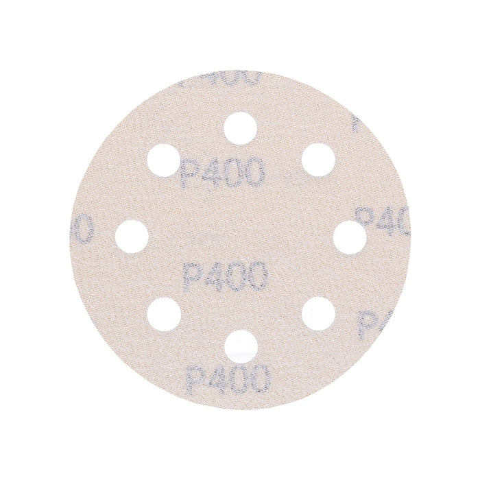 TP Schleifpapier, Schleifscheibe - Universal (gelb 125mm, 8-fach-gelocht, Latexbasis - 10er Pack P400