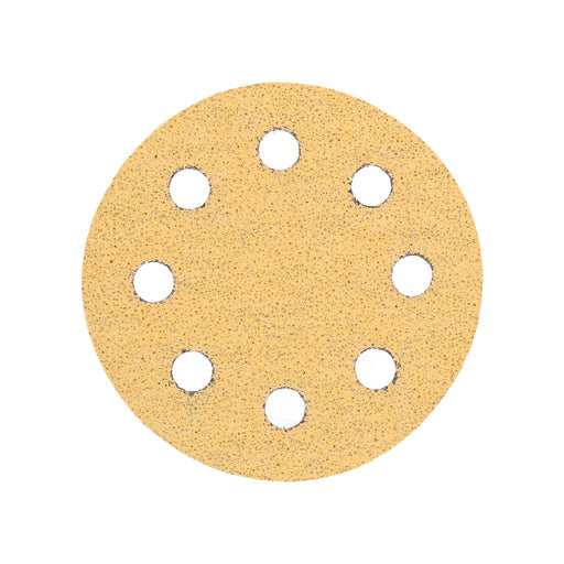 Produktbild Schleifscheibe - TP Schleifpapier, Schleifscheibe - Universal (gelb 125mm, 8-fach-gelocht, Latexbasis - 10er Pack P40