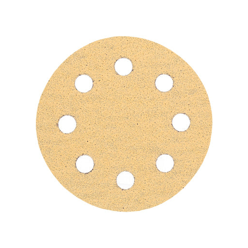 Produktbild Schleifscheibe - TP Schleifpapier, Schleifscheibe - Universal (gelb 125mm, 8-fach-gelocht, Latexbasis - 10er Pack P60