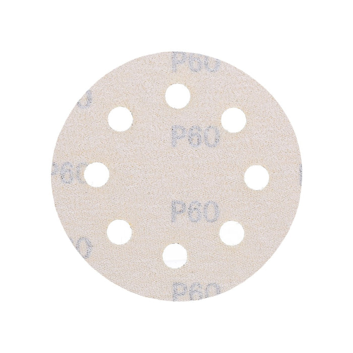 TP Schleifpapier, Schleifscheibe - Universal (gelb 125mm, 8-fach-gelocht, Latexbasis - 10er Pack P60
