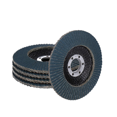Fächerscheibe, Schleifscheibe 115mm gewölbter K Zirkonia (Blau) - 5er Pack P80