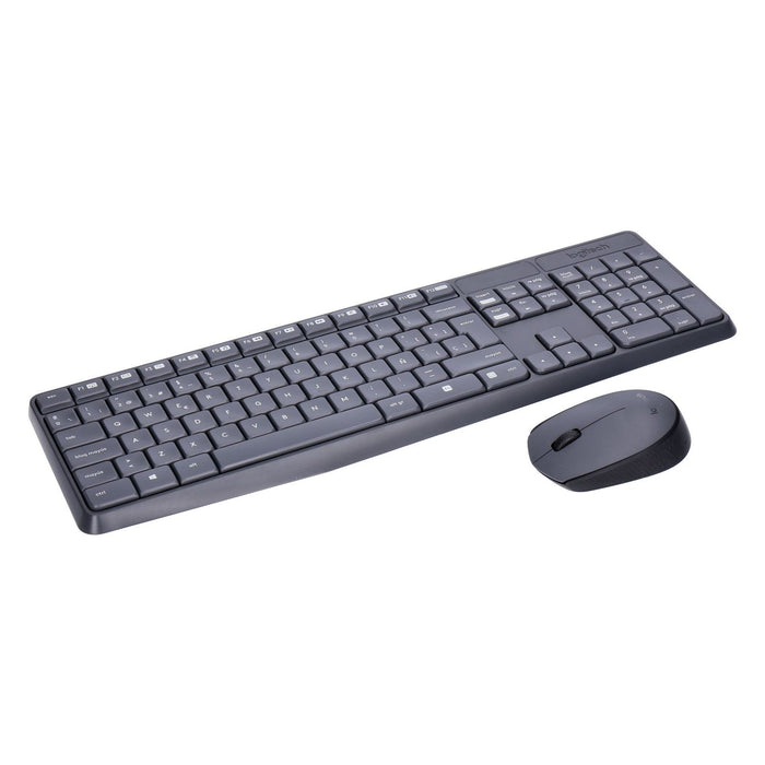 Logitech MK235 Kabelloses Tastatur Maus Set QWERTY ES grau