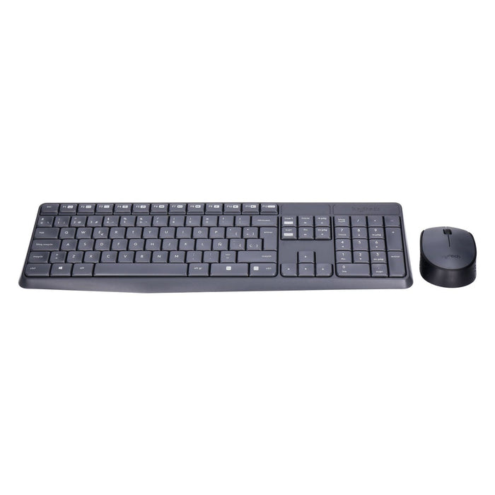 Logitech MK235 Kabelloses Tastatur Maus Set QWERTY ES grau