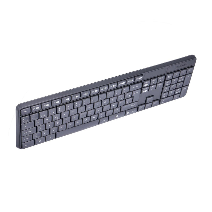 Logitech MK235 Kabelloses Tastatur Maus Set QWERTY ES grau