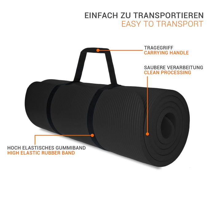 TP Yogamatte, Sport Unterlage aus Schaumstoff, für Pilates, Fitness, rutschfest, 185 x 61 x 1,5 cm