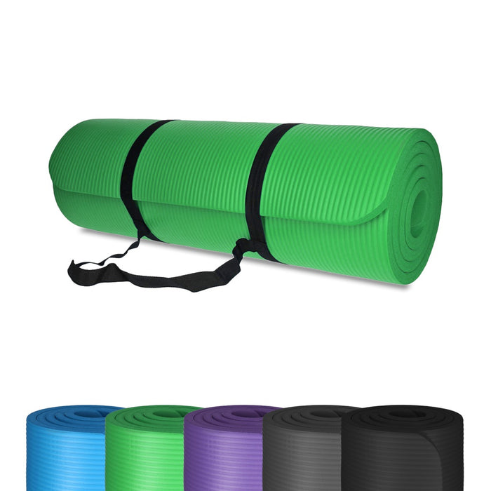 TP Yogamatte, Sport Unterlage aus Schaumstoff, für Pilates, Fitness, rutschfest, 185 x 61 x 1,5 cm Grün