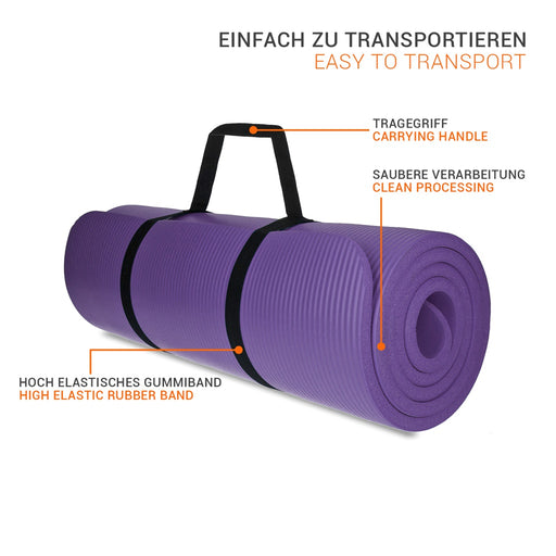 Produktbild Yogamatte - TP Yogamatte, Sport Unterlage aus Schaumstoff Lila Pilates, Fitness, rutschfest, 185 x 61 x 1,5 cm
