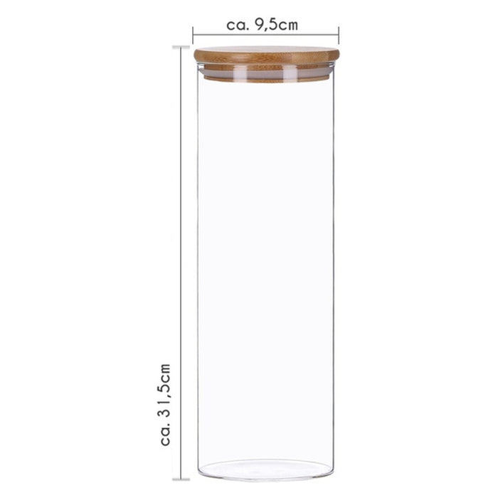 TP Vorratsgläser 8er Mix Set mit Bambus Deckel, 8 Glas Behälter inkl. Etiketten, versch. Größen