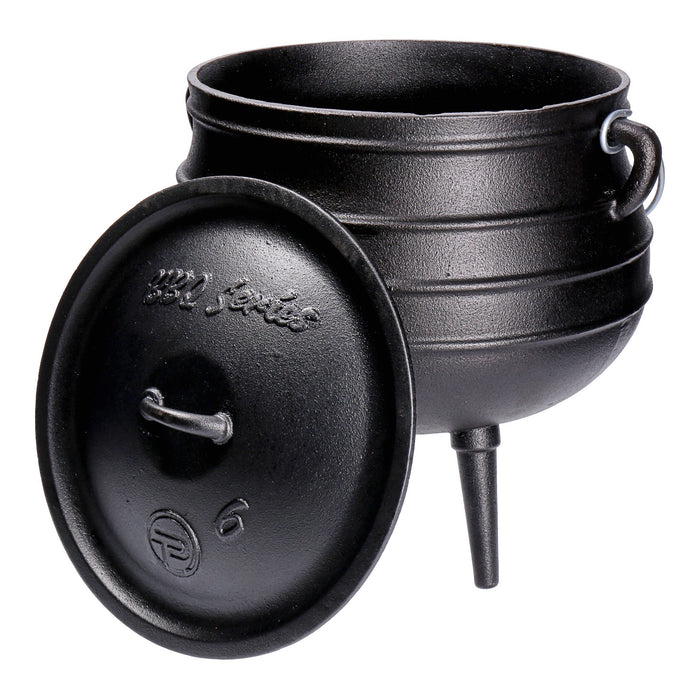 TP Potjie Pot - BBQ Dreifuß Dutch Oven Gusseisen, Feuerkessel mit Deckel und Füßen Pot 6 ( ca. 14 Liter)