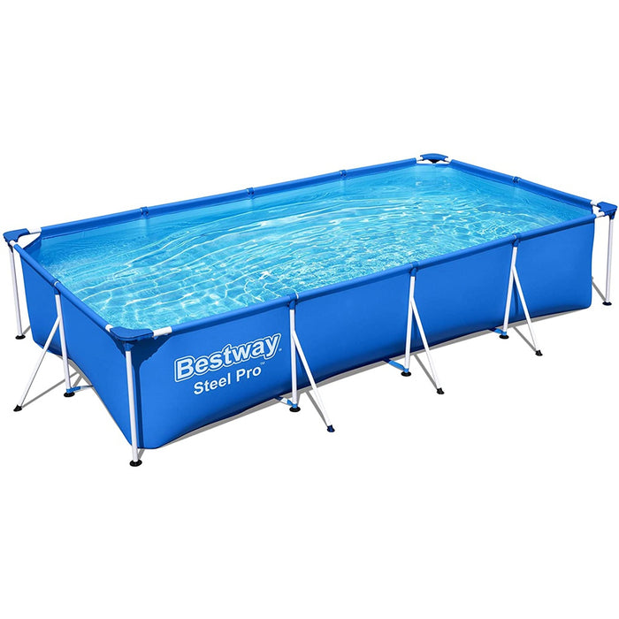 Steel Pro Frame Pool-Set,400x211x81cm,Eckig,blau