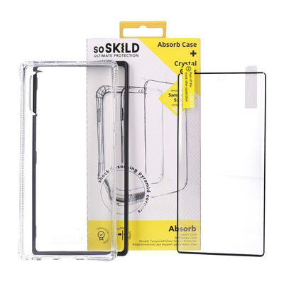 Absorb Case Hülle + Displayglas für Samsung Galaxy S20 transparent