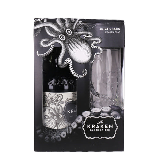 Produktbild Rum - Kraken Black Spiced Rum Geschenkset mit klarem  Glas 1 x 0,7 L