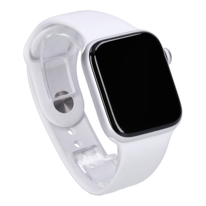 Apple Watch SE 44mm GPS + 4G Silber Aluminiumgehäuse mit Sportarmband Weiß