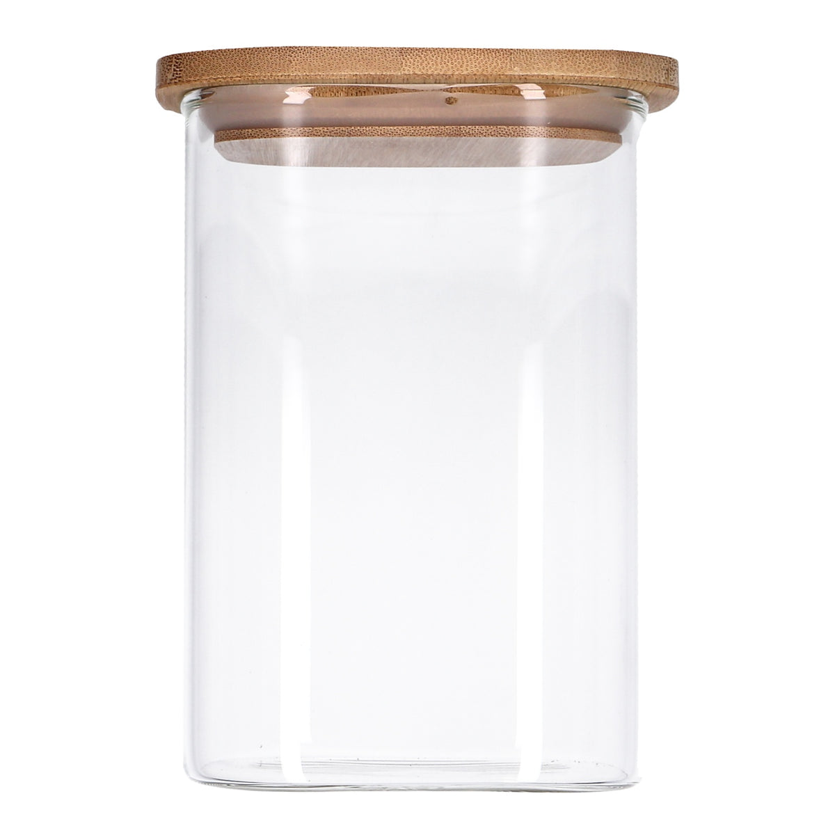 Produktbild Vorratsglas - TP Vorratsglas mit Bambusdeckel, Glas Behälter für Lebensmittel, luftdicht, spülmaschinenfest - eckig 1200ml