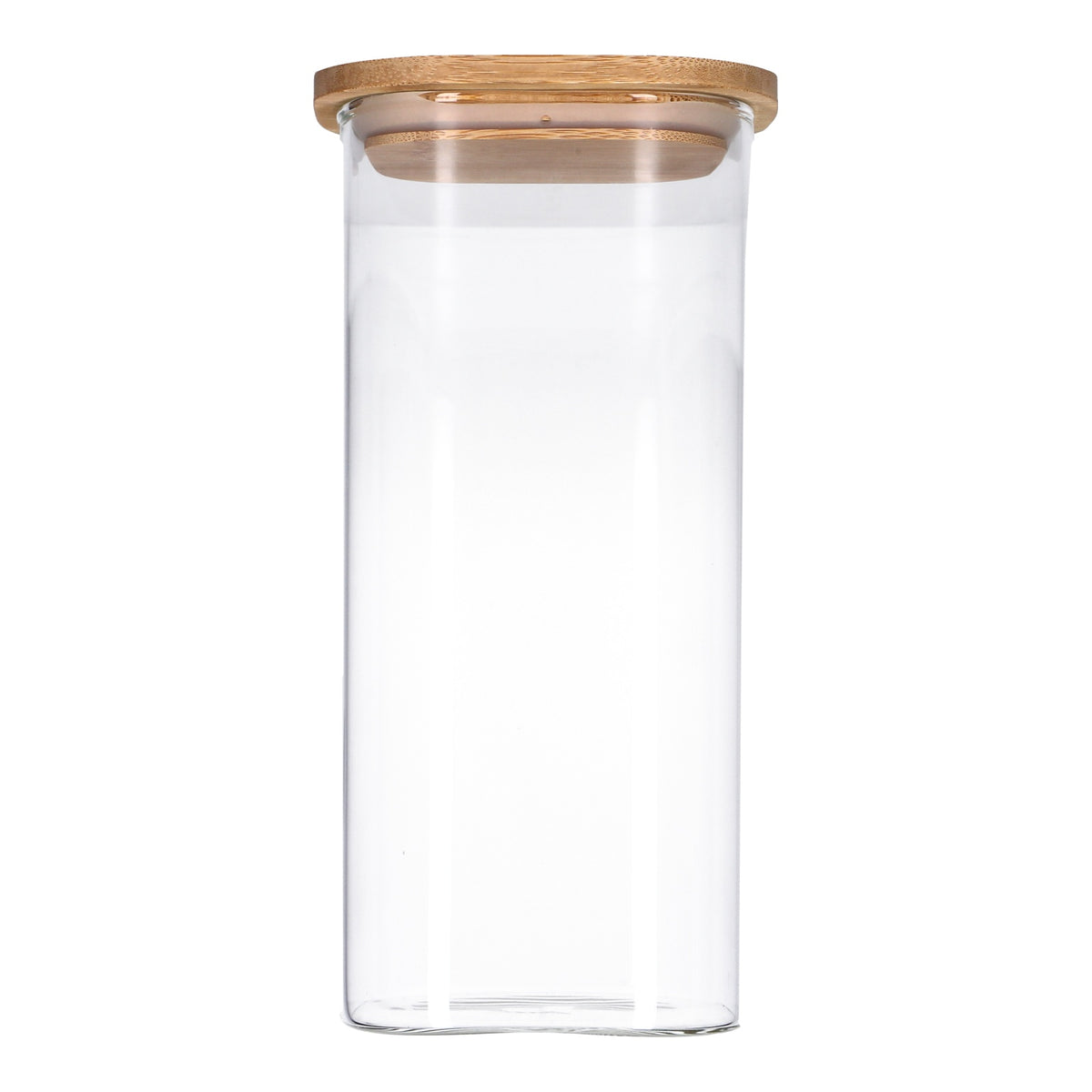 Produktbild Vorratsglas - TP Vorratsglas mit Bambusdeckel, Glas Behälter für Lebensmittel, luftdicht, spülmaschinenfest - eckig 1800ml
