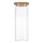 TP Vorratsglas mit Bambusdeckel, Glas Behälter für Lebensmittel, luftdicht, spülmaschinenfest - eckig 2200ml